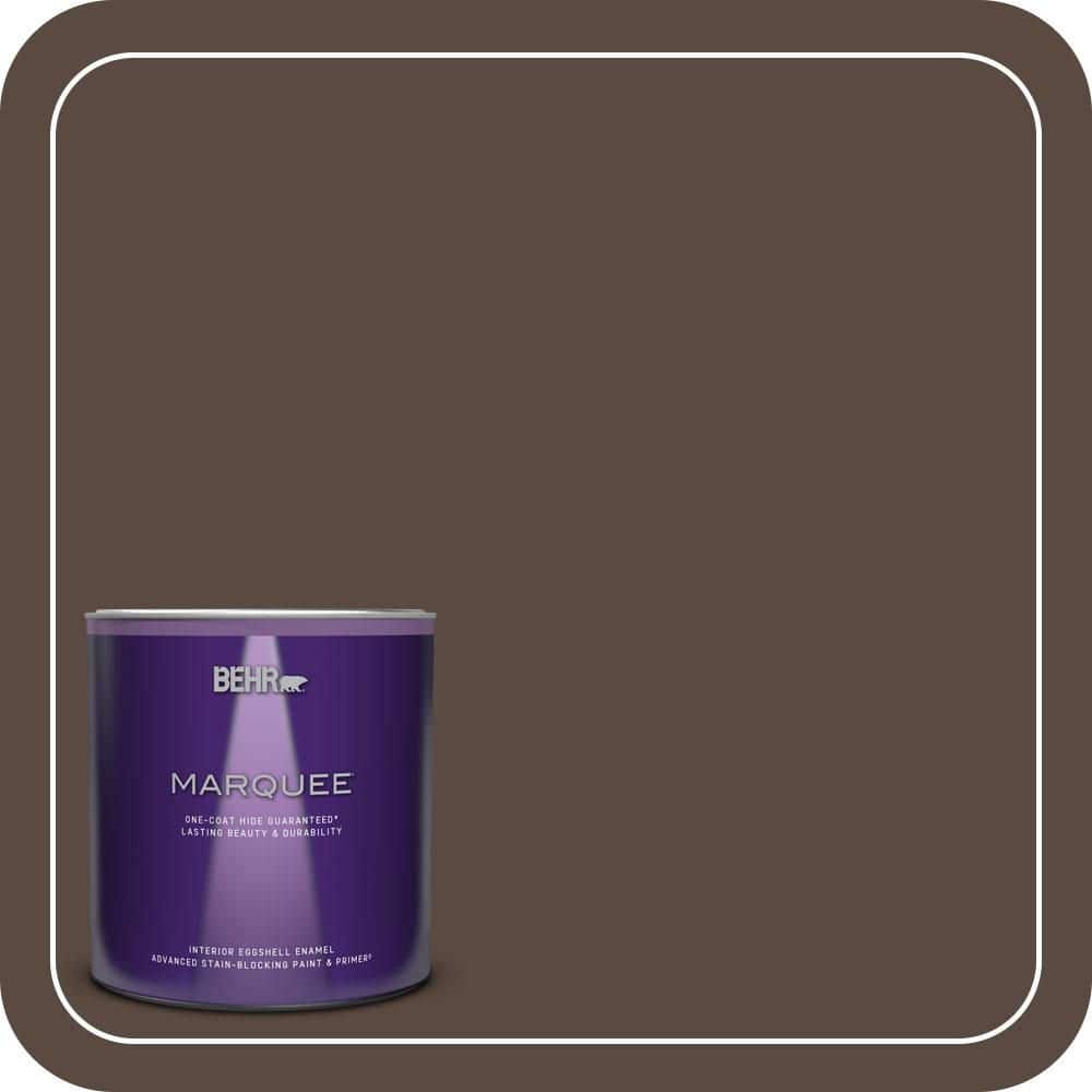 BEHR MARQUEE 1 qt. #PMD-91 Iced Espresso Eggshell Enamel Interior Paint & Primer