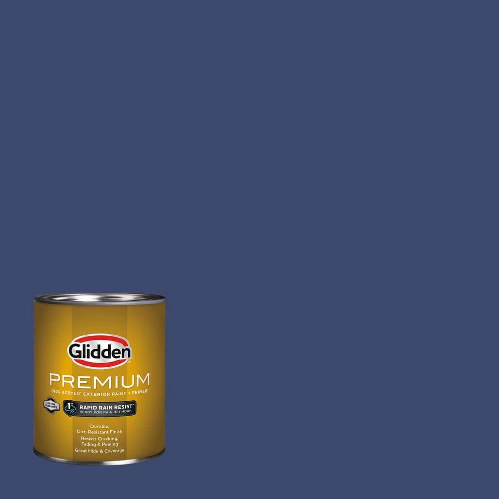 Glidden Premium 1 qt. PPG1168-7 Egyptian Violet Flat Exterior Latex Paint (1)