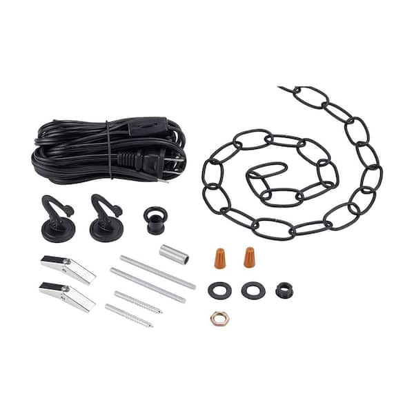 Bel Air Lighting 18 ft. Matte Black Swag Light Kit for Hanging Light Fixtures
