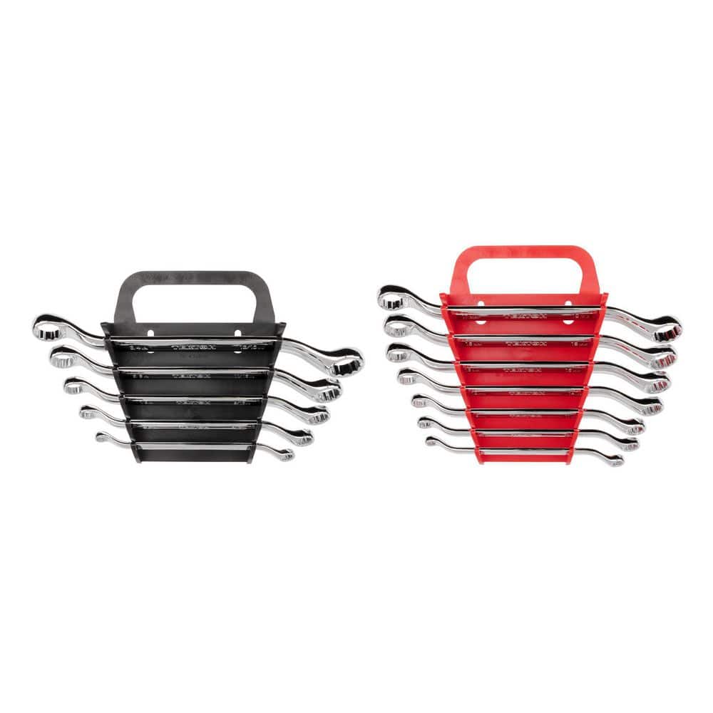TEKTON 45-Degree Offset Box End Wrench Set, 12-Piece (1/4-13/16 in., 6-19 mm) - Holder