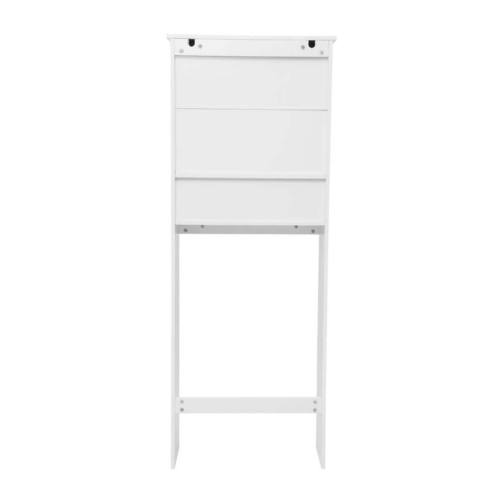 TAYLOR + LOGAN Vivien 25 in. W x 66 in. H x 9 in. D White Over The Toilet Storage with Adjustable Shelves and Doors (3)
