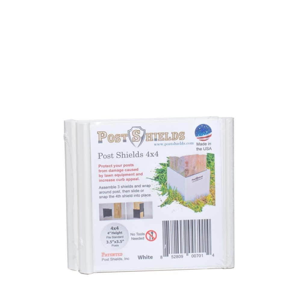 Post Shields 3.5 in. x 3.5 in. x 4 in. H Post Wrap in White (3)