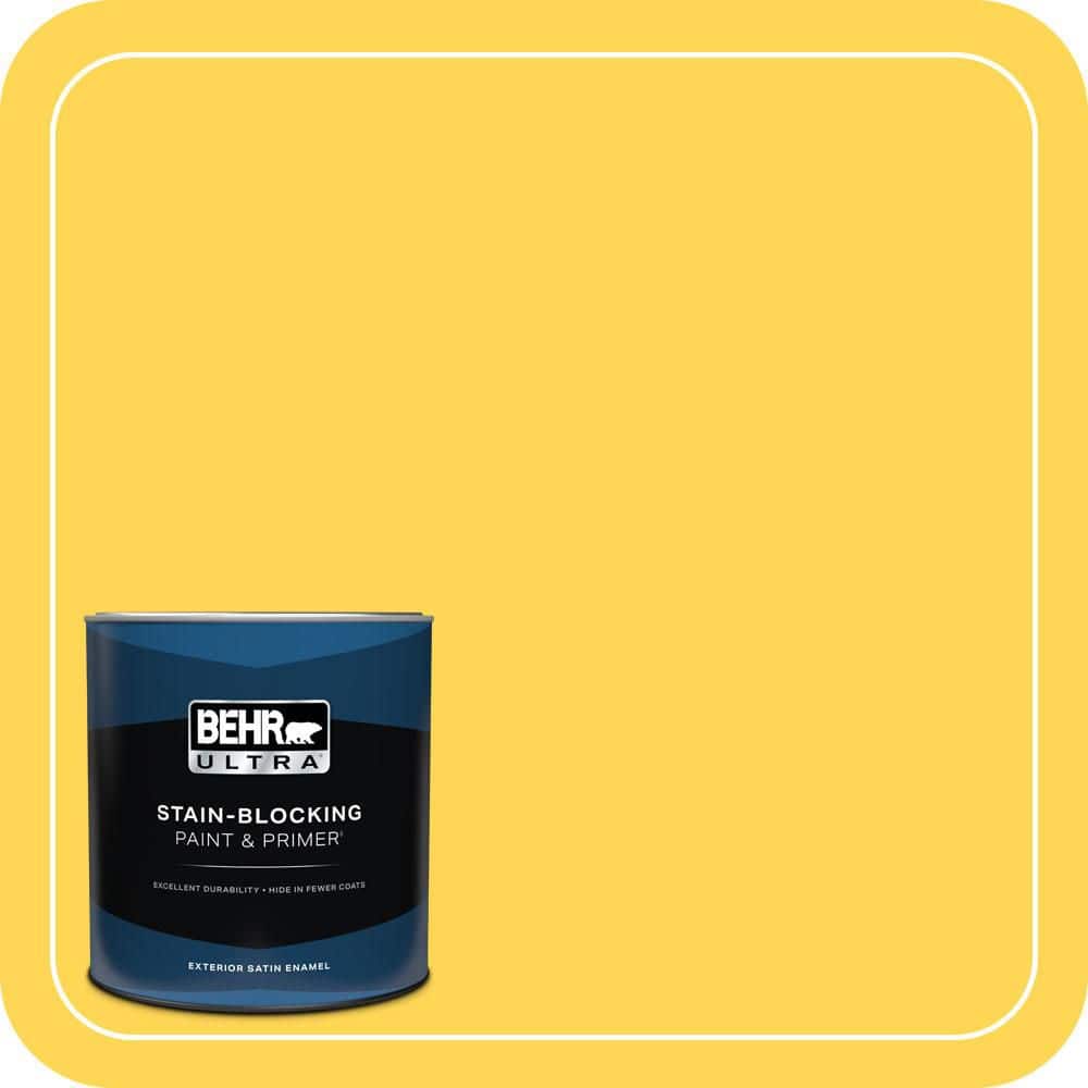 BEHR ULTRA 1 qt. #P300-6 Buzz-in Satin Enamel Exterior Paint & Primer