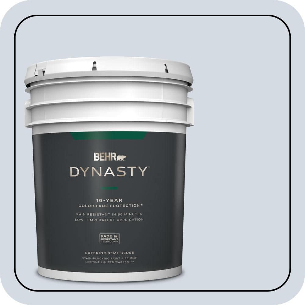 BEHR DYNASTY 5 gal. #610E-3 Drowsy Lavender Semi-Gloss Exterior Stain-Blocking Paint & Primer