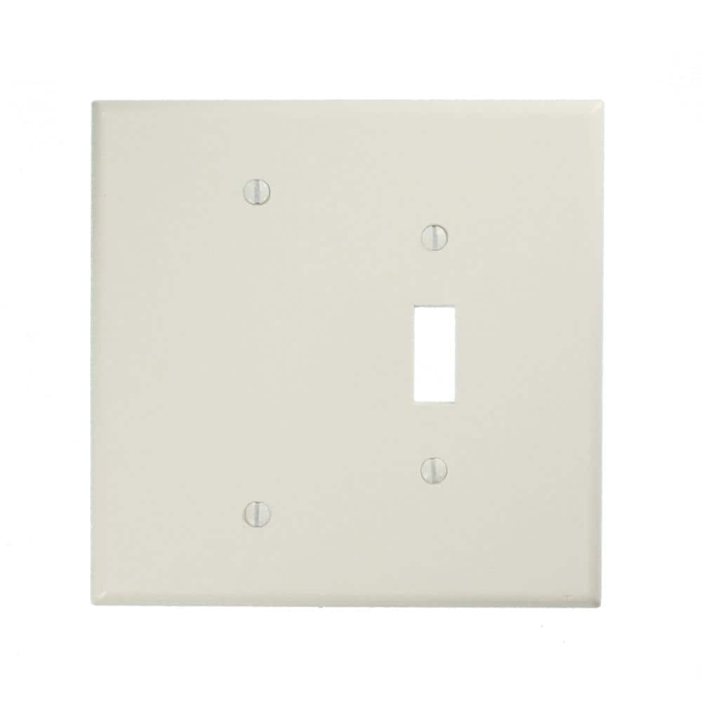 Leviton 2-Gang White 1-Toggle / 1-Blank Plastic Jumbo/Oversized Wall Plate (1-Pack) 88106 (2)