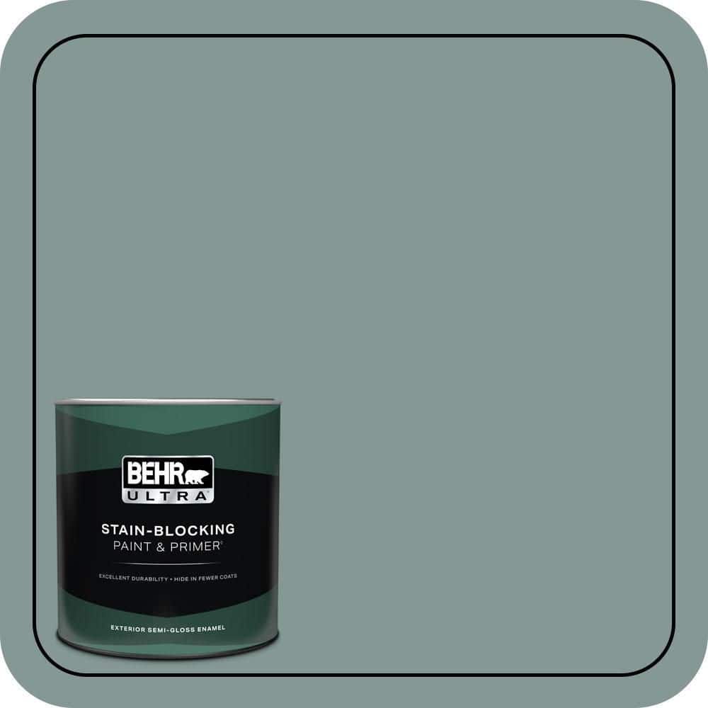 BEHR ULTRA 1 qt. #T18-15 In The Moment Semi-Gloss Enamel Exterior Paint & Primer