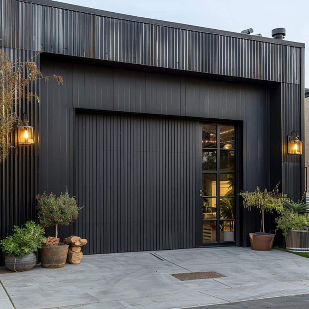 Ejoy 8.5 in. x 106 in. x 1 in. Composite Cladding Siding Outdoor Wall Panel Board in Black Color (Set of 20-Piece) (2)