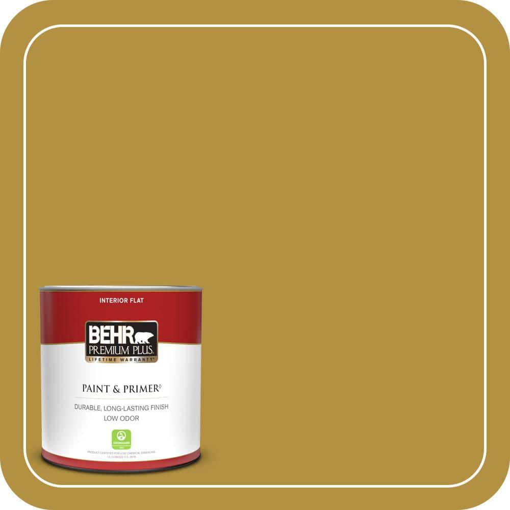 BEHR PREMIUM PLUS #370D-7 Venetian Gold Flat Low Odor & Primer (1)
