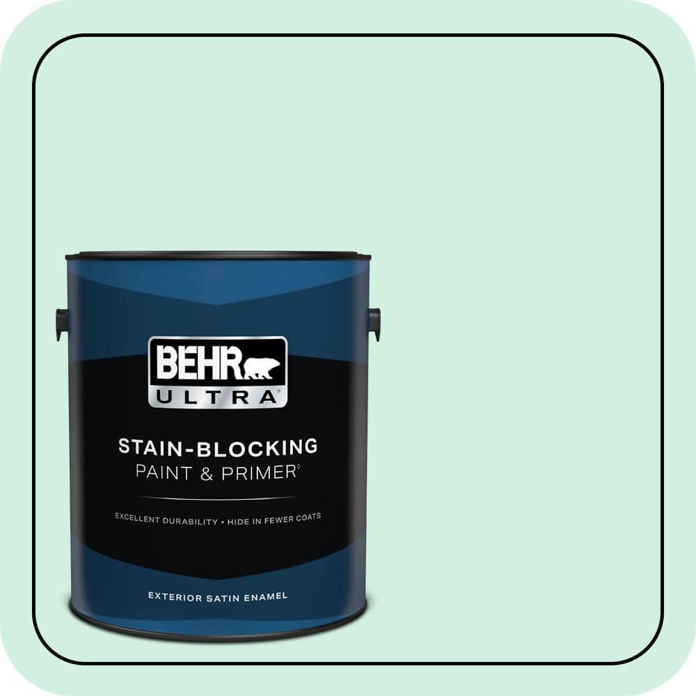 BEHR ULTRA 1 gal. #480C-2 Pastel Jade Satin Enamel Exterior Paint & Primer