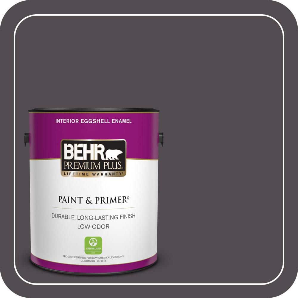 BEHR PREMIUM PLUS 1 gal. #N570-7 Black Elegance Eggshell Enamel Low Odor Interior Paint & Primer