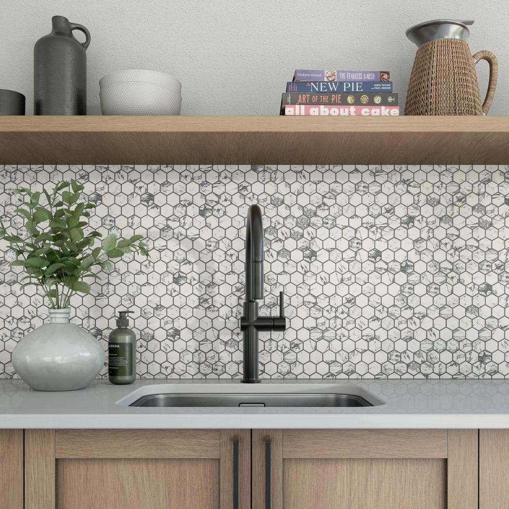 Daltile Lamora Capri 12 in. x 10 in. Glazed Ceramic Hexagon Mosaic Tile (0.81 sq. ft./each) (3)