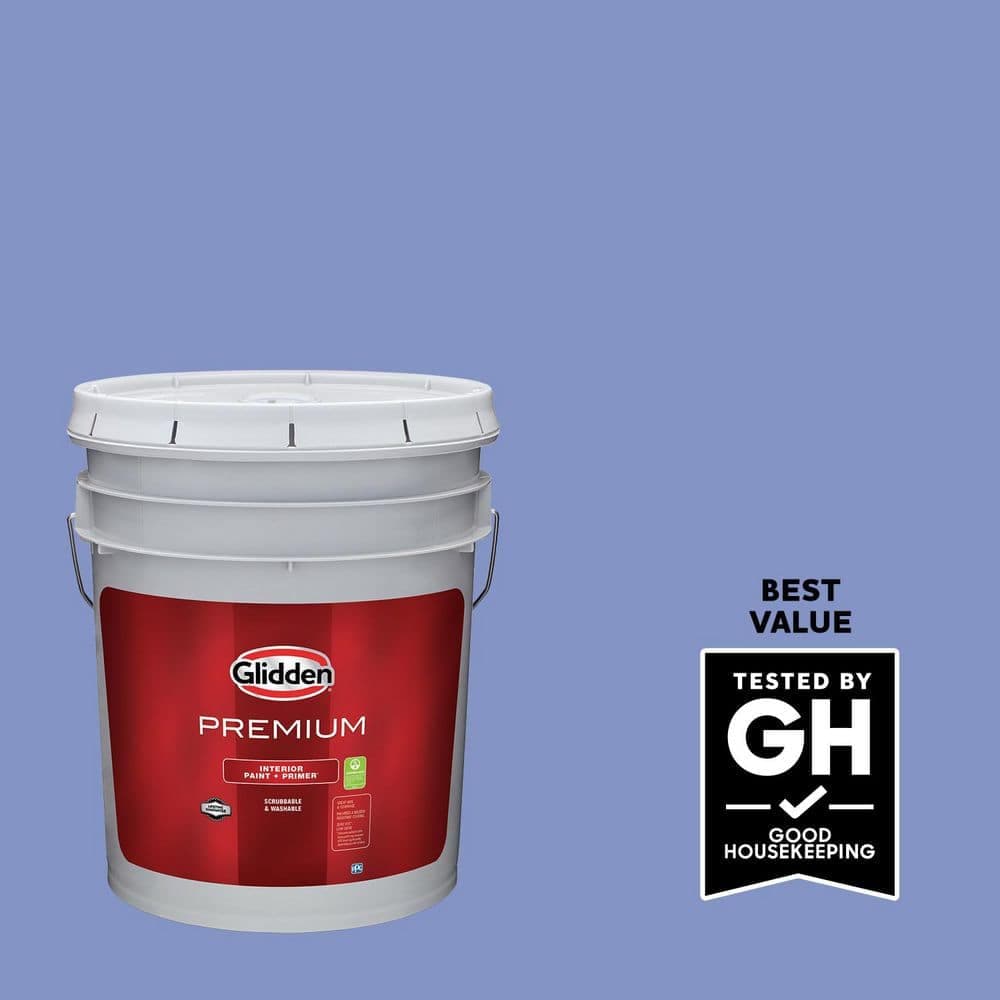Glidden Premium 5 gal. PPG1245-5 Blue Hyacinth Eggshell Interior Latex Paint