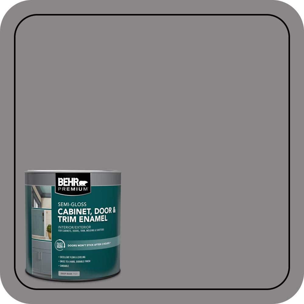 BEHR PREMIUM 1 qt. #PPU26-04 Falcon Gray Semi-Gloss Enamel Interior/Exterior Cabinet, Door & Trim Paint