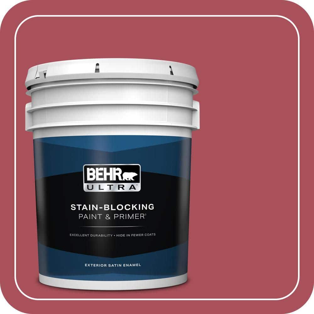 BEHR ULTRA 5 gal. #T13-18 Ski Patrol Satin Enamel Exterior Paint & Primer