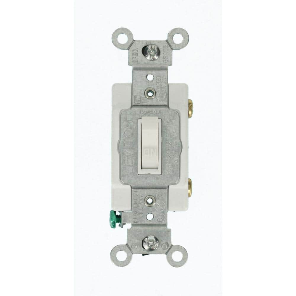 Leviton 20 Amp Commercial Grade Single-Pole Toggle Switch, White 54521-2W (1)