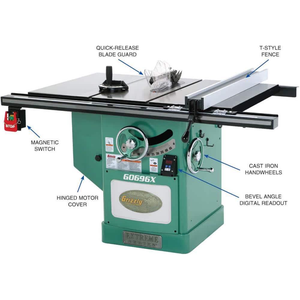 Grizzly Industrial 12 in. 5 HP 220V Extreme Series Table Saw (2)