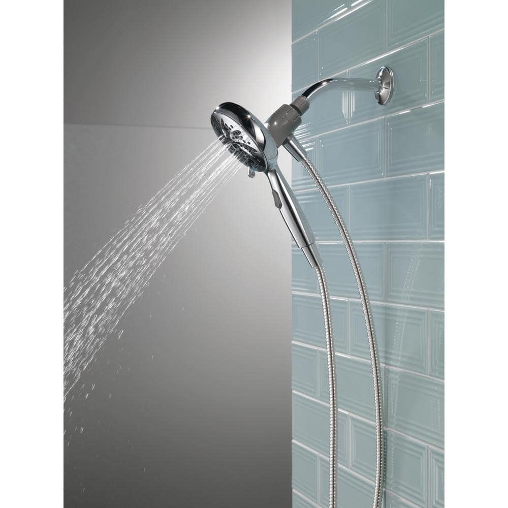Delta SureDock Magnetic 6-Spray Patterns 1.75 GPM 4.94 in. Wall Mount Handheld Shower Head in Chrome (3)