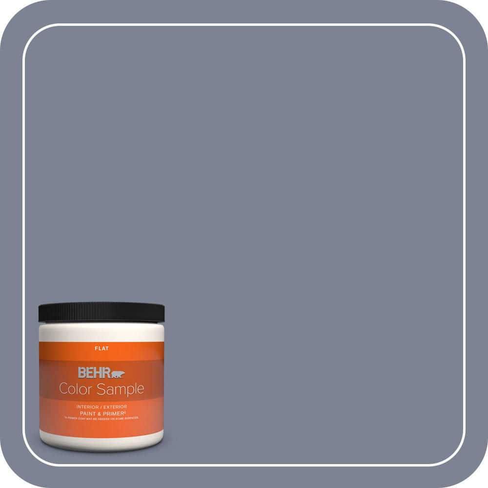BEHR PREMIUM PLUS 8 oz. #610F-6 Deep Smoke Signal Flat Interior/Exterior Paint & Primer Color Sample