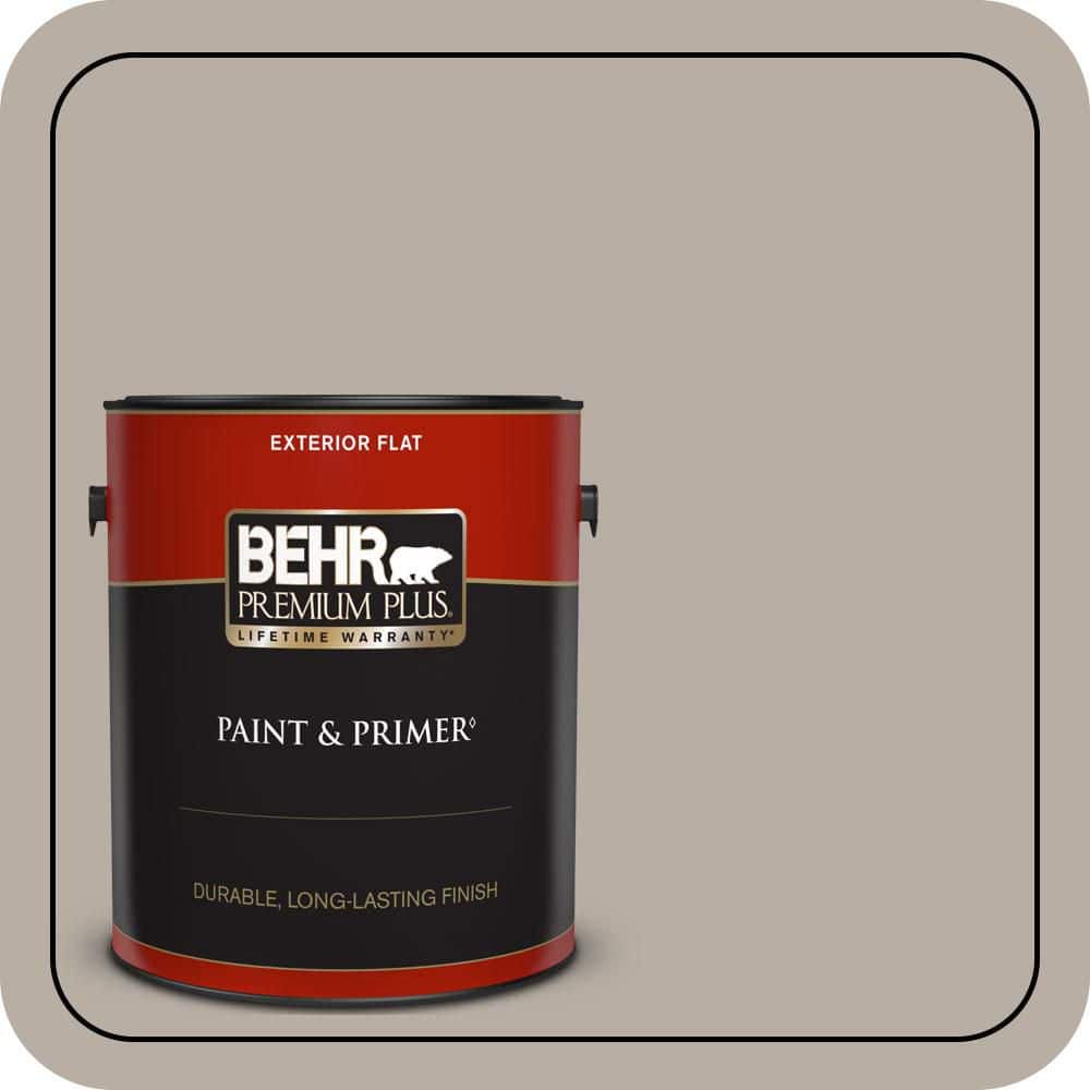 BEHR PREMIUM PLUS 1 gal. #T18-08 Off The Grid Flat Exterior Paint & Primer