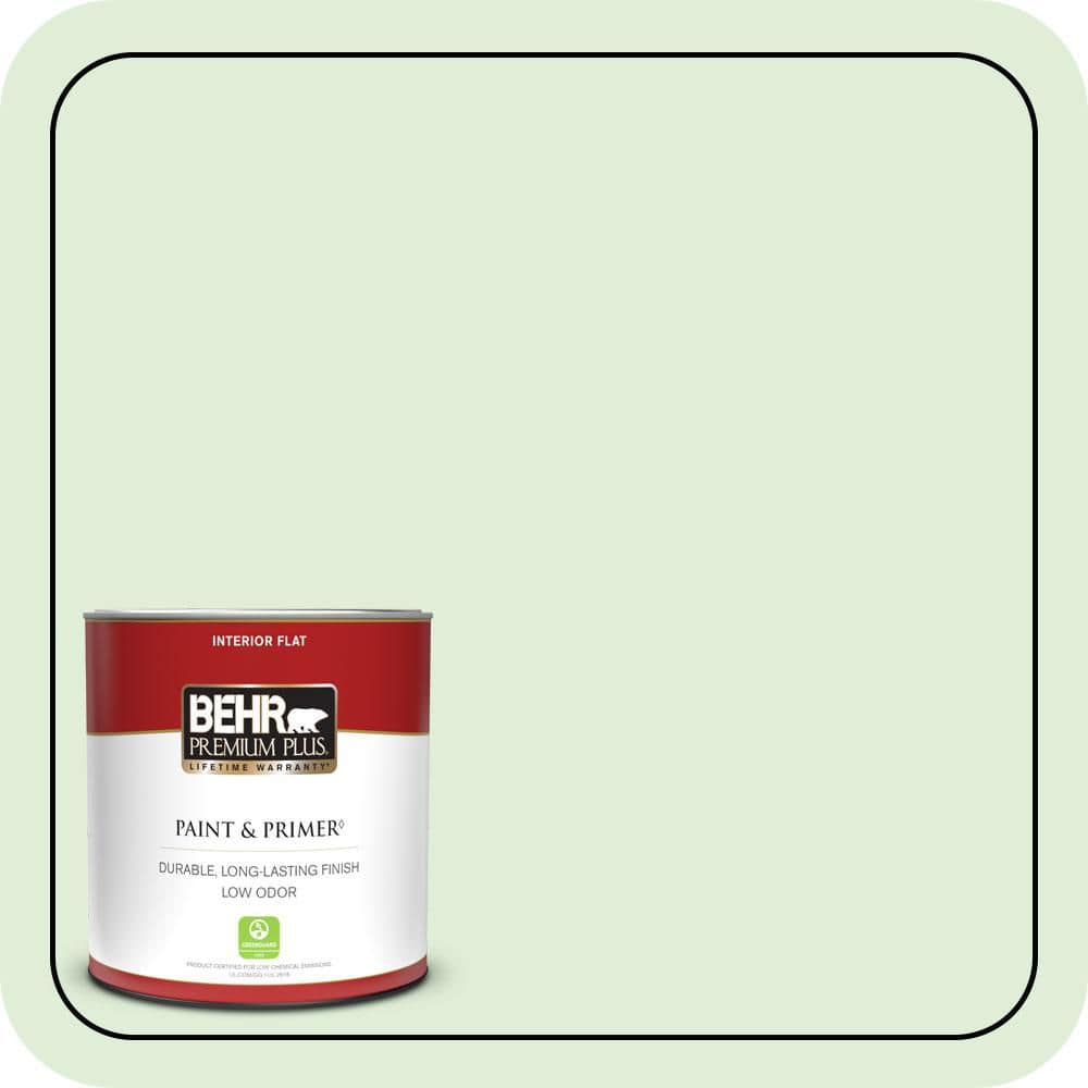 BEHR PREMIUM PLUS 1 qt. #440C-2 Cucumber Crush Flat Low Odor Interior Paint & Primer