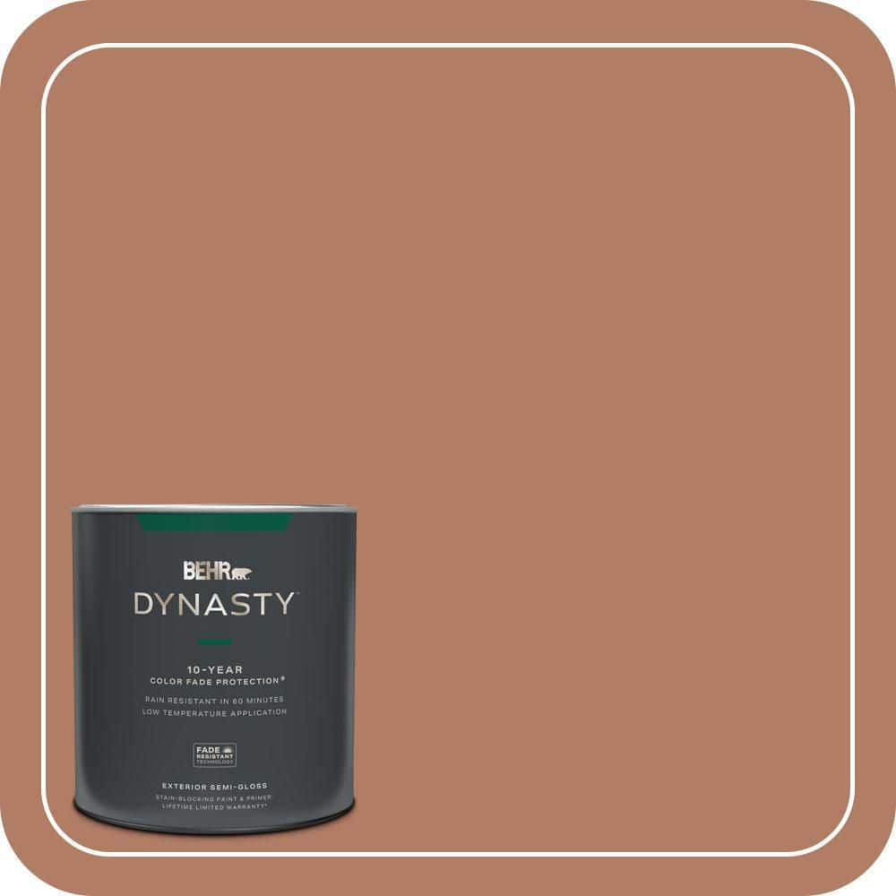 BEHR DYNASTY 1 qt. #PMD-84 Pecan Semi-Gloss Exterior Stain-Blocking Paint & Primer