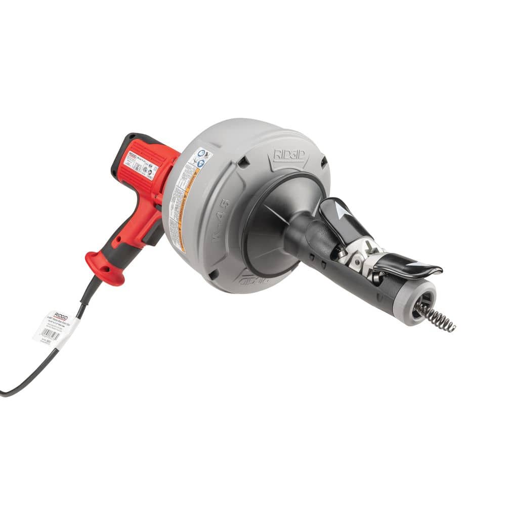 RIDGID K-45 120V Auto-Feed Drain Cleaning Machine with C-1IC and C-6 Cables, Tool Set, and Carrying Case
