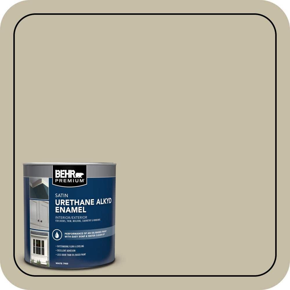 BEHR PREMIUM 1 qt. #PPU8-18 Celery Powder Satin Enamel Urethane Alkyd Interior/Exterior Paint