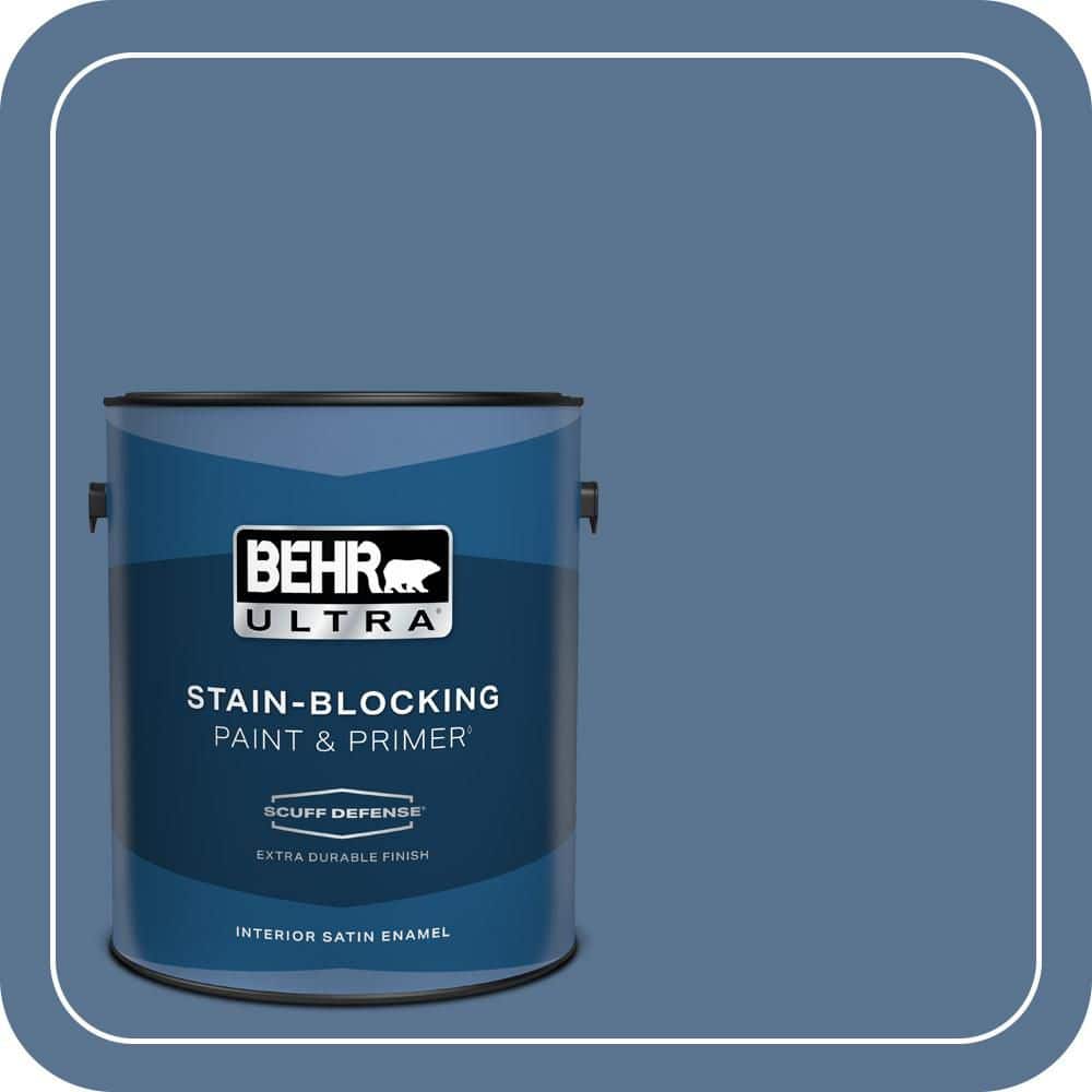 BEHR ULTRA 1 gal. #PPU14-18 Laguna Blue Extra Durable Satin Enamel Interior Paint & Primer (1)