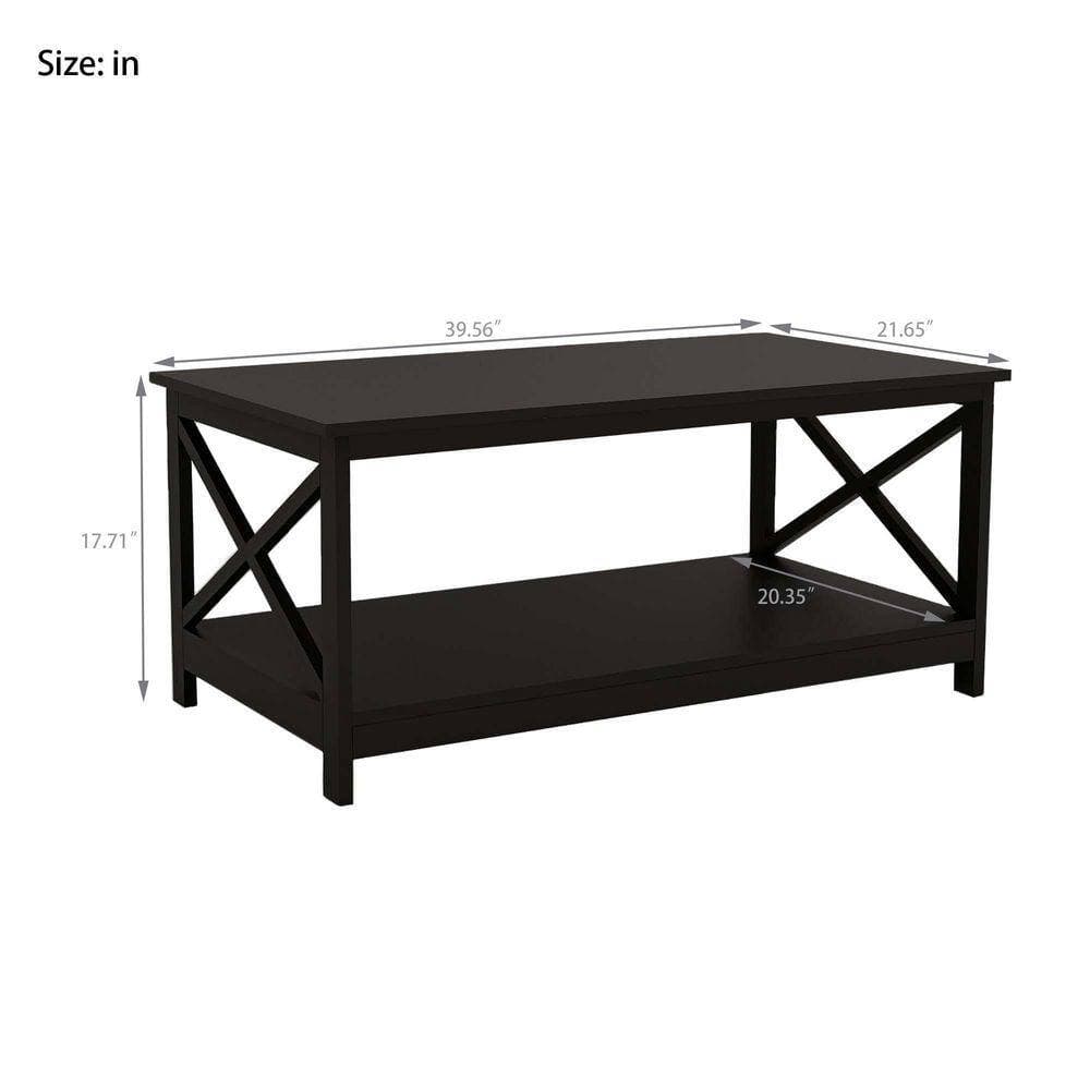 XUJMK 40 in. W x 22 in. D x 18 in. H Black Linen Cabinet, Coffee Table Oxford End Table for Dinning Room (3)