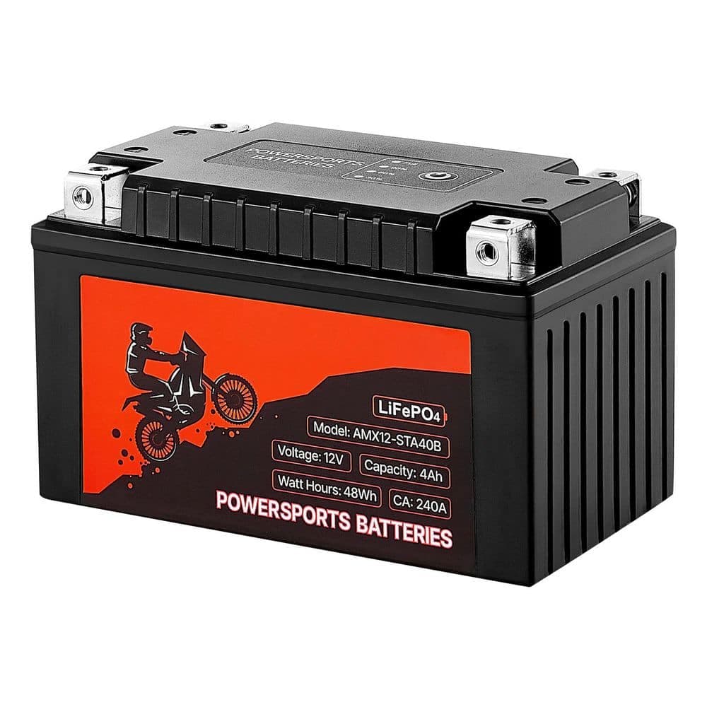 SKYSHALO Motorcycle Battery 12 Volt 4Ah LiFePO4 Lithium Pre-Charged Powersports Battery Maintenance Free and High Performance (1)