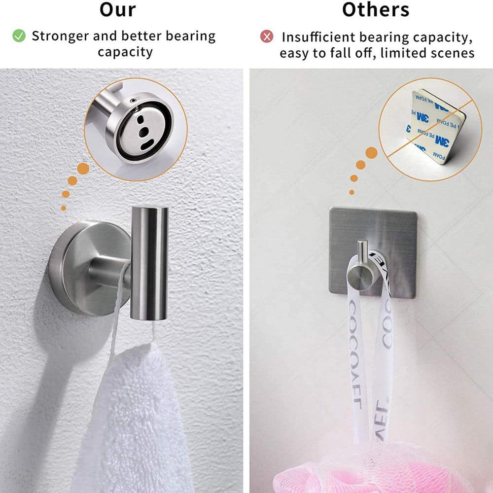 Unbranded 4-Piece Stainless Steel Bathroom Towel Rack Set with Mounting Hardware for Bathroom Wall Mounted (3)