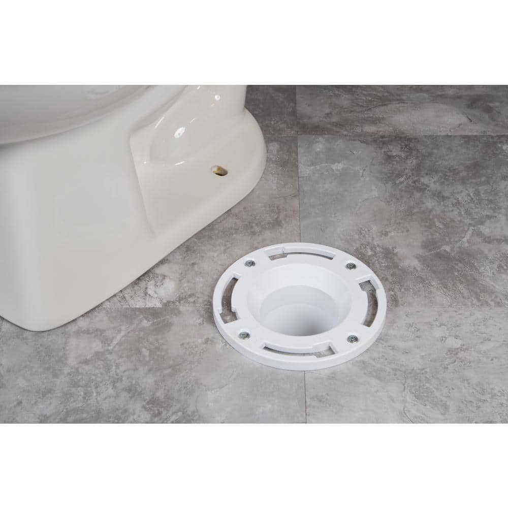 Oatey 4 in. PVC Twist-N-Set Open Toilet Flange (4)