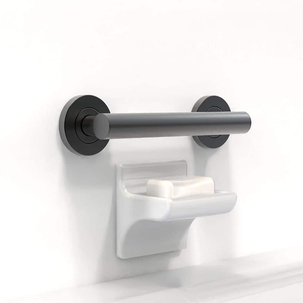 NVNOO 9 in. x 3 in. Matte Black Stainless Steel Safety Grab Bar for Bath, Shower and Toilet (1-Pack) (3)