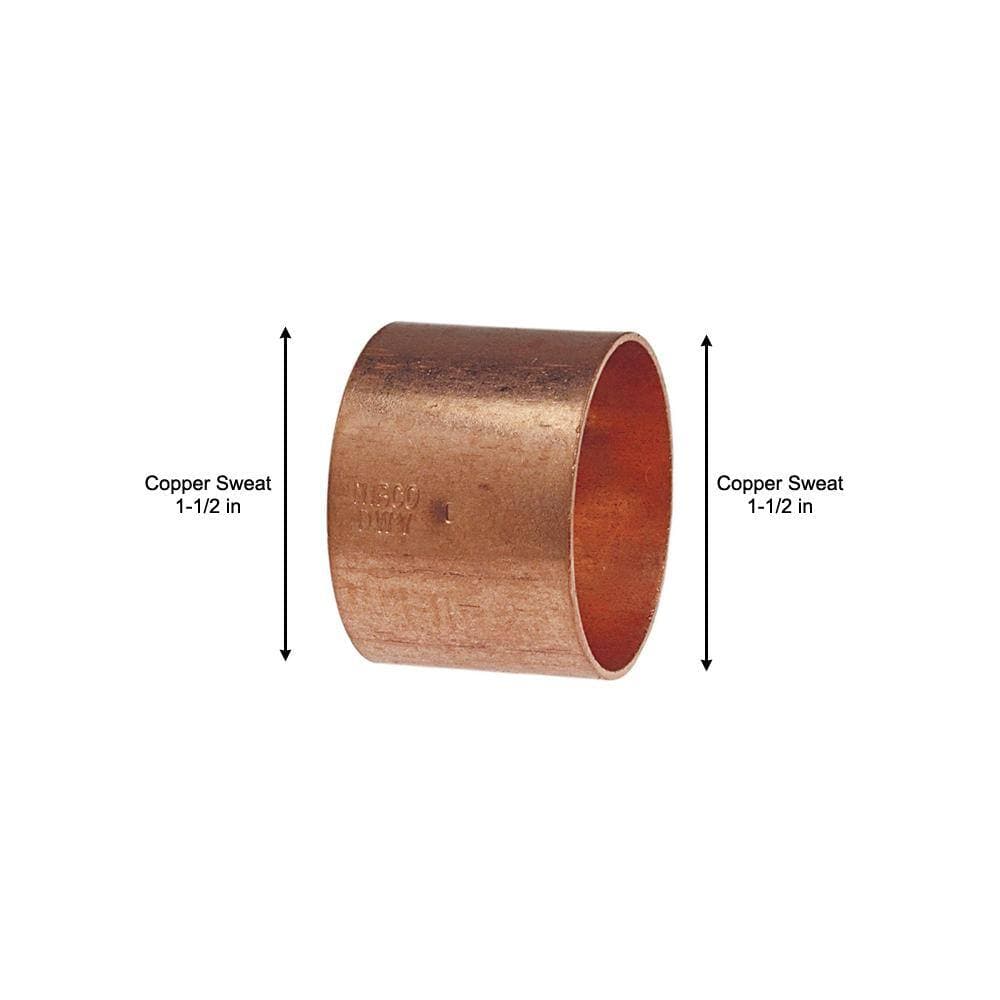 Everbilt 1-1/2 in. Copper DWV Cup x Cup Coupling Fitting (4)