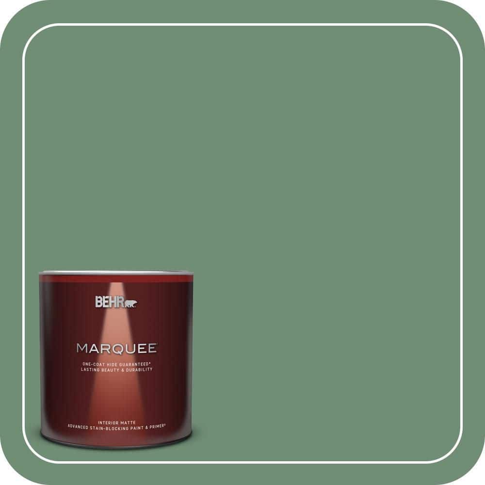 BEHR MARQUEE 1 qt. #QE-46 Ivy Wreath Matte Interior Paint & Primer