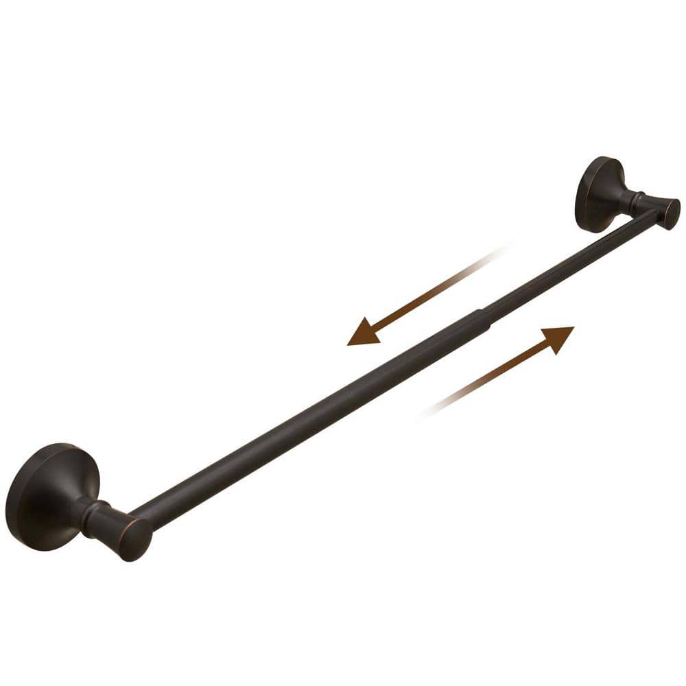 BWE 16.5 in. 28.7 in. Wall Mounted Retractable Towel Bar Rod SUS304 Stainless Steel Towel Rack
