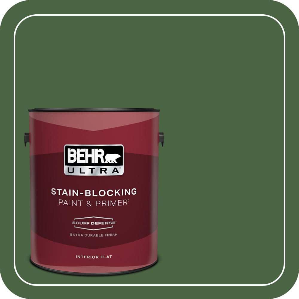 BEHR ULTRA 1 gal. #S400-7 Deep Viridian Extra Durable Flat Interior Paint & Primer (1)
