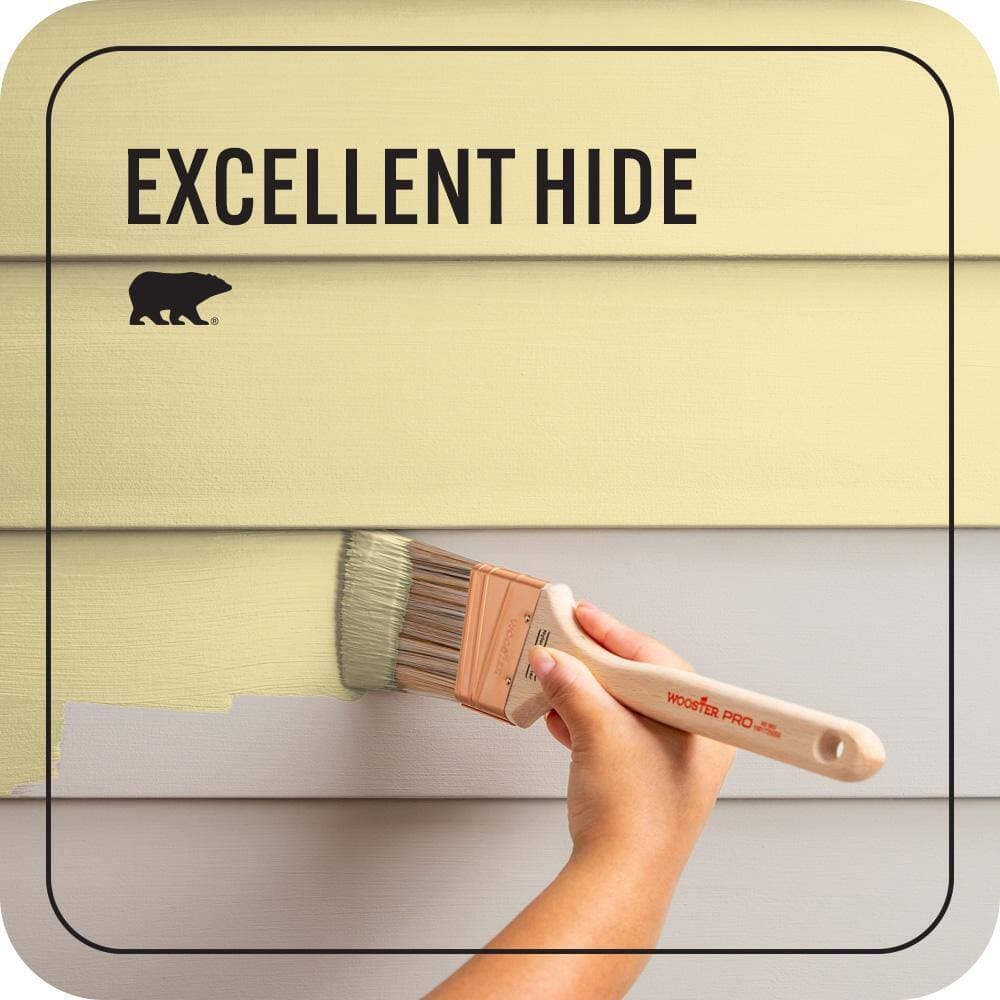 BEHR PREMIUM PLUS 1 gal. #P320-3 Lily Bulb Semi-Gloss Enamel Exterior Paint & Primer (4)