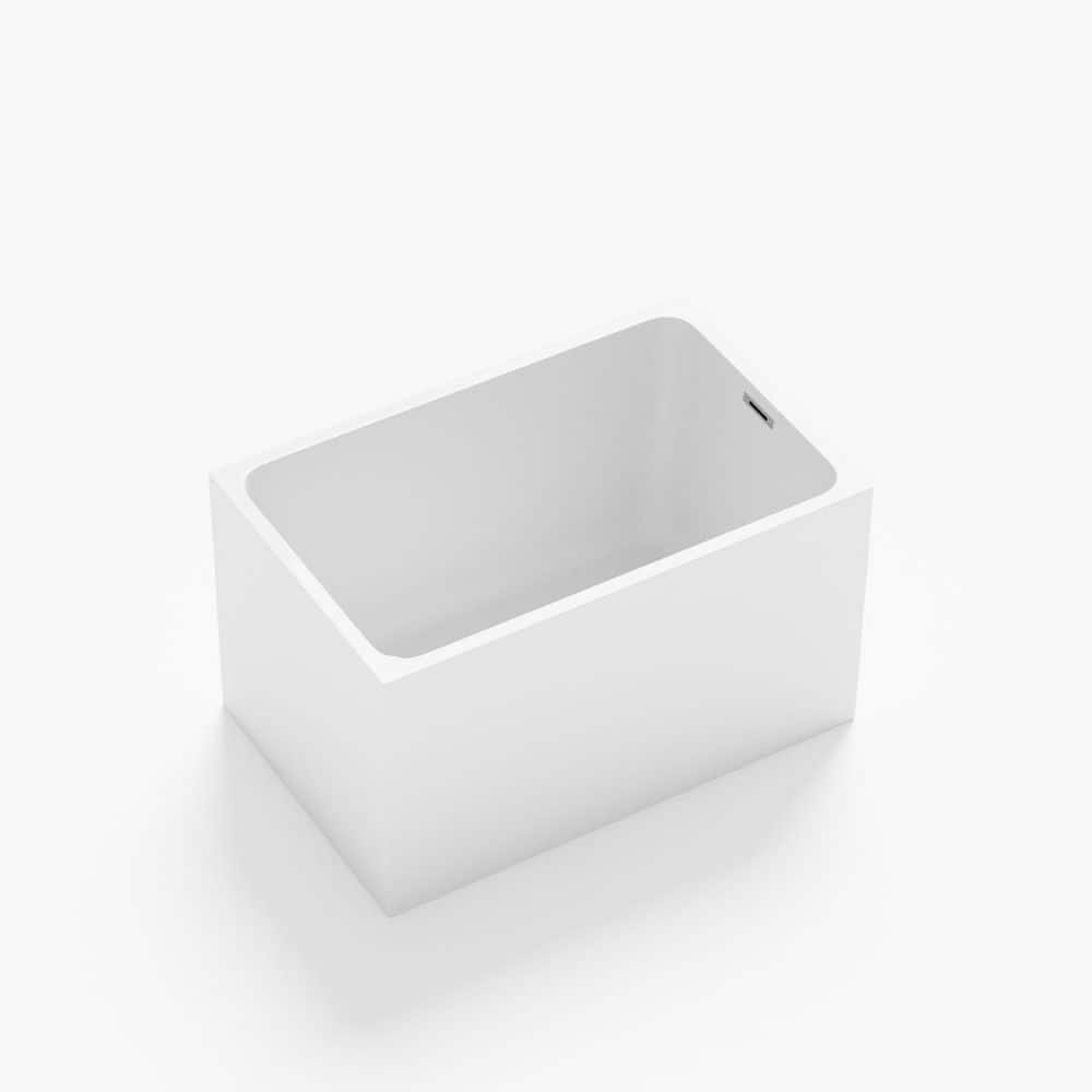 Boosicavelly 47 in. x 28 in. Acrylic Surface Freestanding Soaking Bathtub in Glossy White (1)