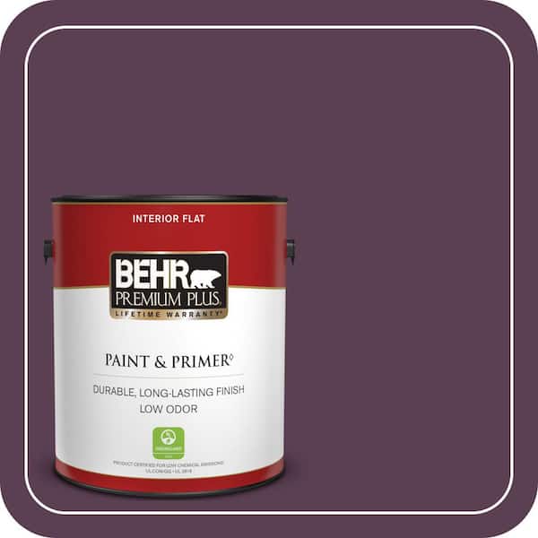 BEHR PREMIUM PLUS 1 gal. #PPU17-03 Vixen Flat Low Odor Interior Paint & Primer (2)