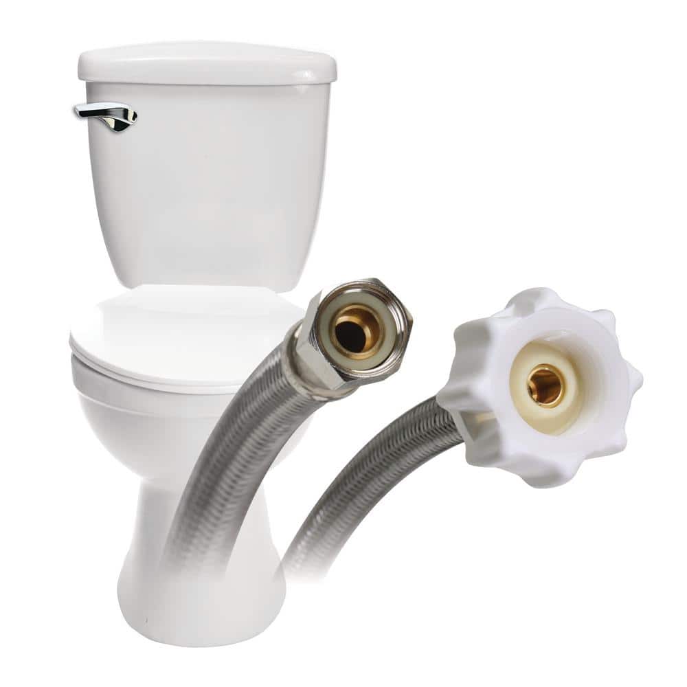 Fluidmaster Click Seal 3/8 in. Comp x 7/8 in. Ballcock x 12 in Length Braided Stainless Steel  Toilet Connector (3)