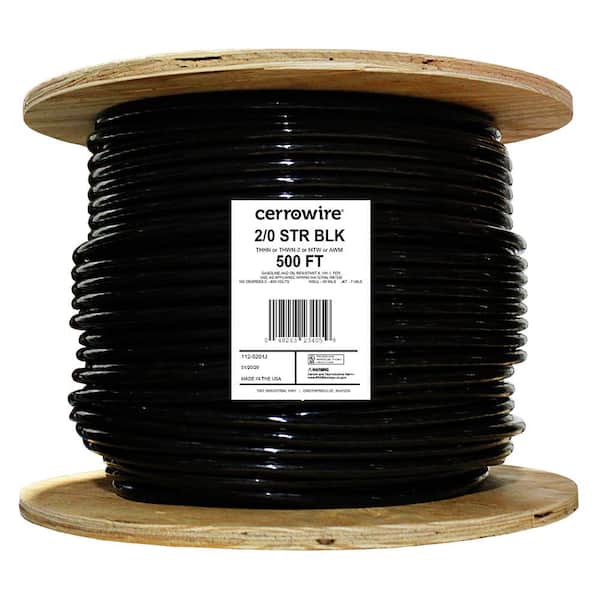 Cerrowire 500 ft. 2/0 Black Stranded Copper THHN Wire (2)