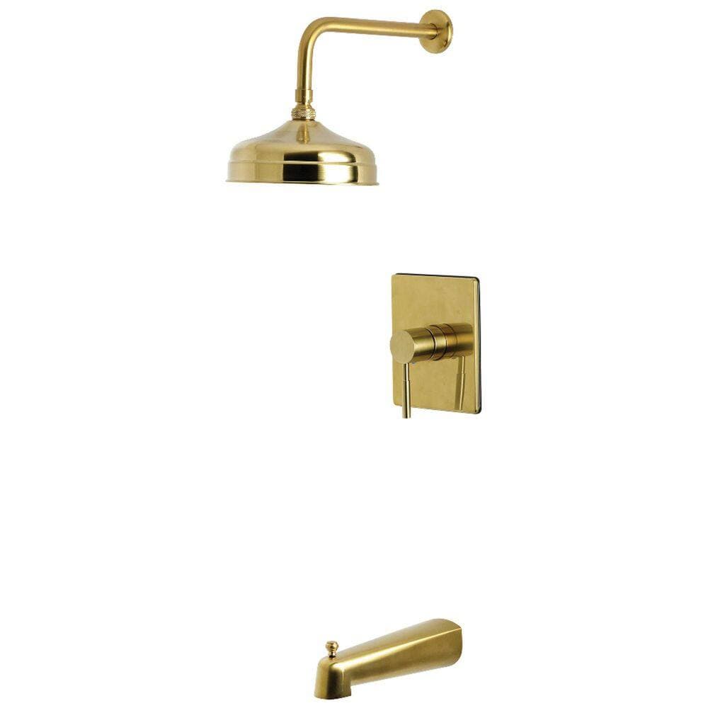 Kingston Brass Concord 1-Handle 1-Spray Tub and Shower Faucet 1.8 GPM in Brushed Brass (1)