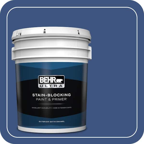 BEHR ULTRA 5 gal. #S-G-600 Deep Azure Satin Enamel Exterior Paint & Primer (2)