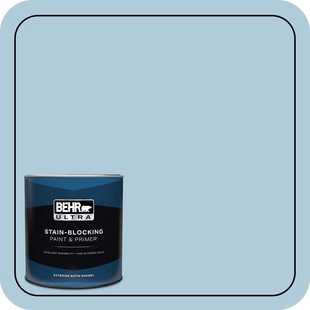 BEHR ULTRA 1 qt. #S500-2 Essex Blue Satin Enamel Exterior Paint & Primer