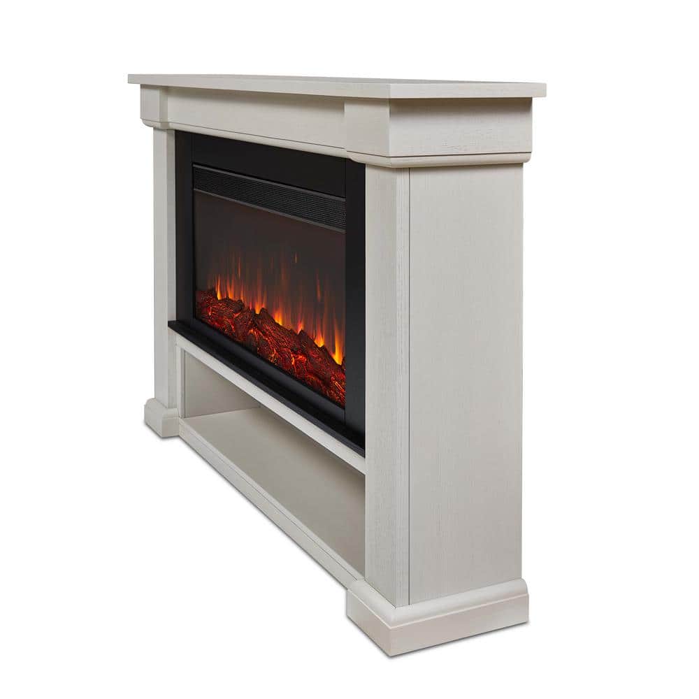 Real Flame Bristow Landscape 66 in. Freestanding Wooden Electric Fireplace in Bone White (2)