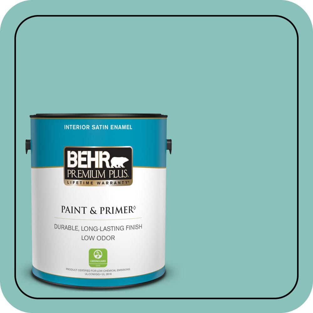 BEHR PREMIUM PLUS 1 gal. #M450-4 Undine Semi-Gloss Enamel Low Odor Interior Paint & Primer (1)