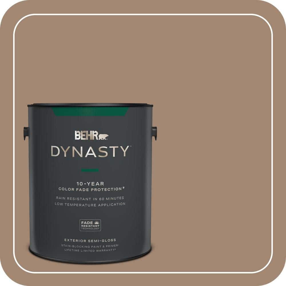 BEHR DYNASTY 1 gal. #QE-22 Terrazzo Brown Semi-Gloss Exterior Stain-Blocking Paint & Primer