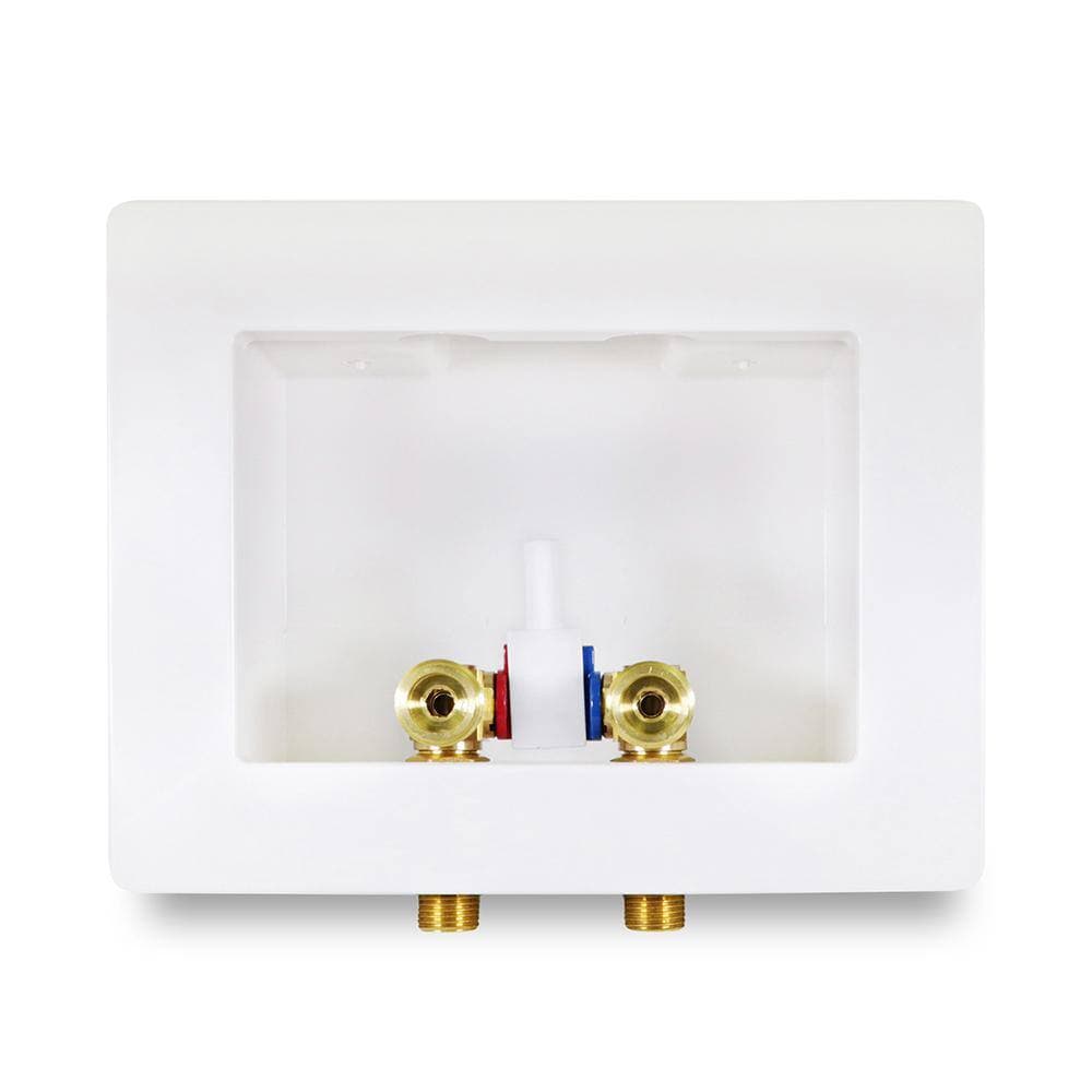 PLUMBFLEX 1/2 in. Sweat/ MIP Brass Washing Machine Valve Fittings in White ABS Plastic Dual Outlet Box (3)