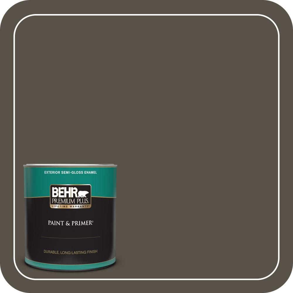 BEHR PREMIUM PLUS 1 qt. #S-H-740 Fedora Semi-Gloss Enamel Exterior Paint & Primer